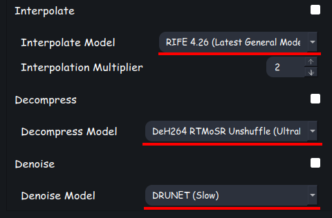 Кнопки-списки моделей