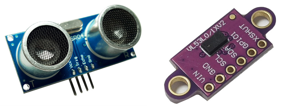 Датчики HC-SR04 и VL53L0X.