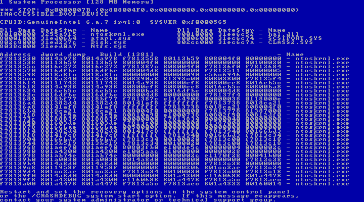 Синий экран смерти в Windows NT 4.0 Workstation, Microsoft