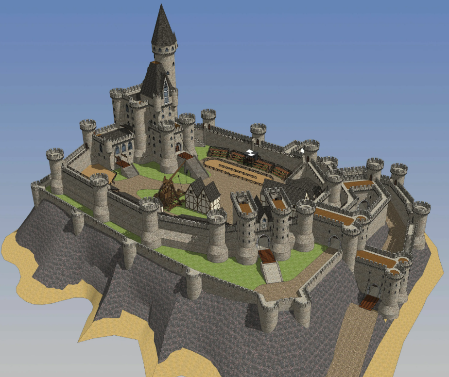 Пример крепости с линиями оборон