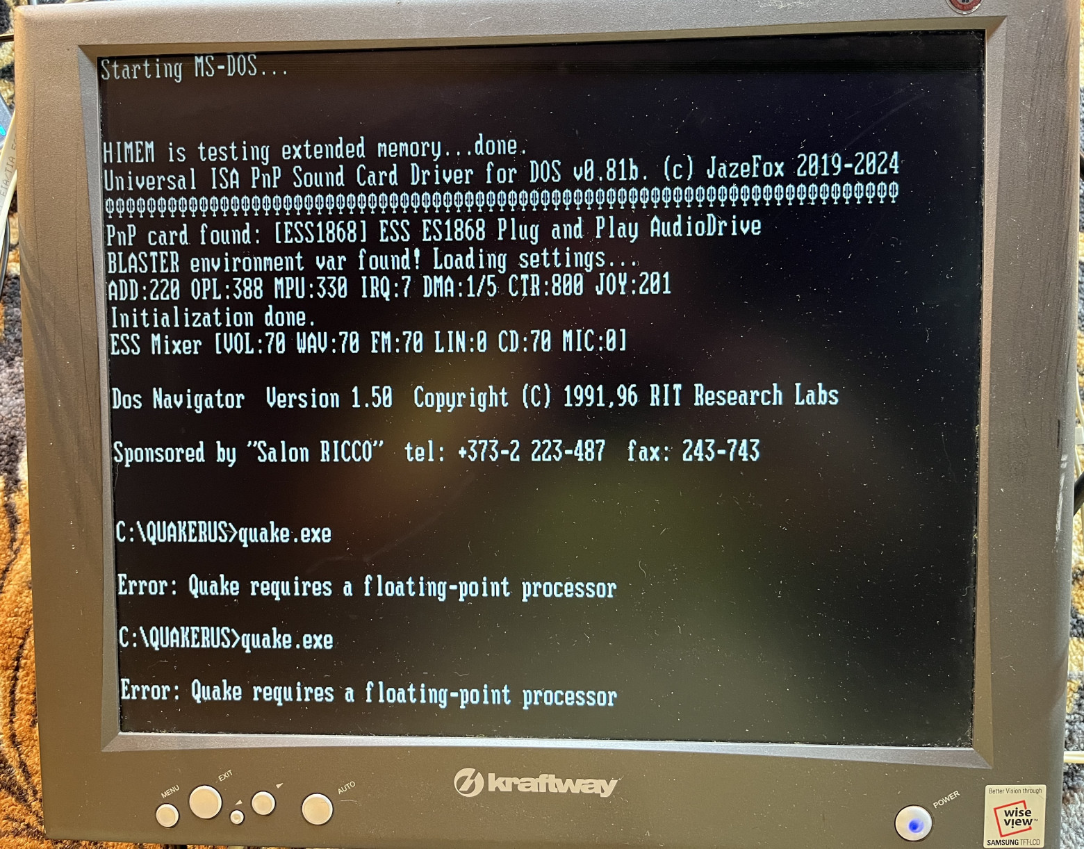 Результат запуска QUAKE