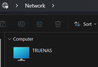Скриншот проводника с видимостью NAS