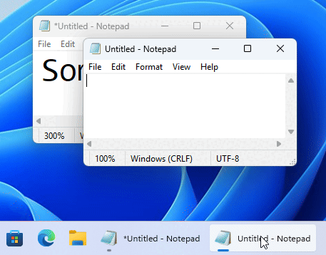 Пример работы Middle click to close on the taskbar