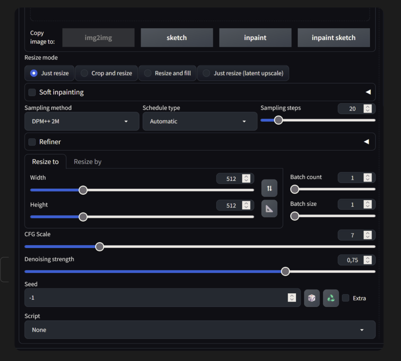 С помощью ползунка denoising вы контролируете, как сильно поменяется исходник  