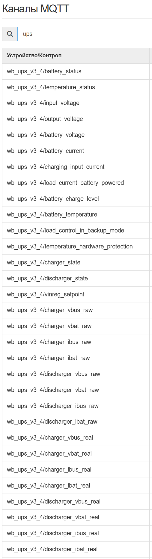 MQTT-топики устройства