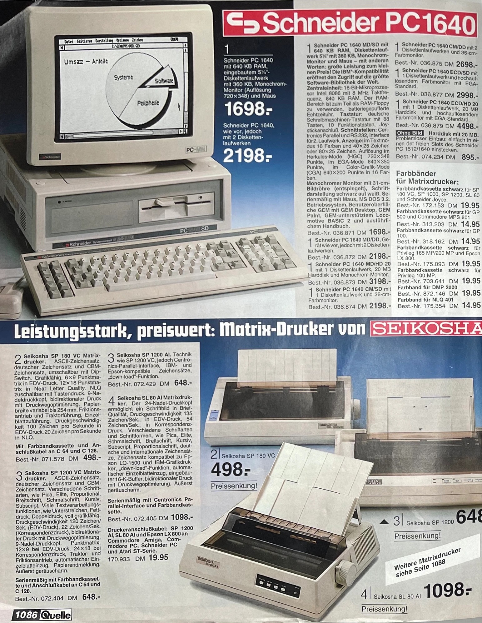 Schneider PC 1640 с монитором