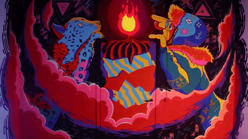 Наш первой эксперимент с оживленным граффити