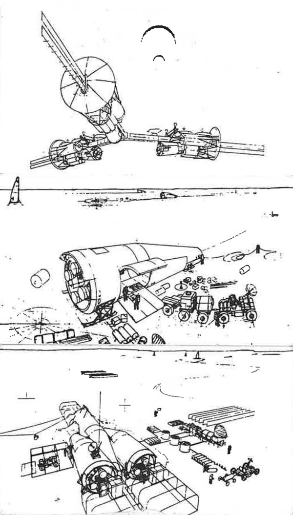 Визитная карточка Картера Эммарта изображала различные фазы пилотируемой марсианской миссии «Курс на Марс». Изображения: Картер Эммарт