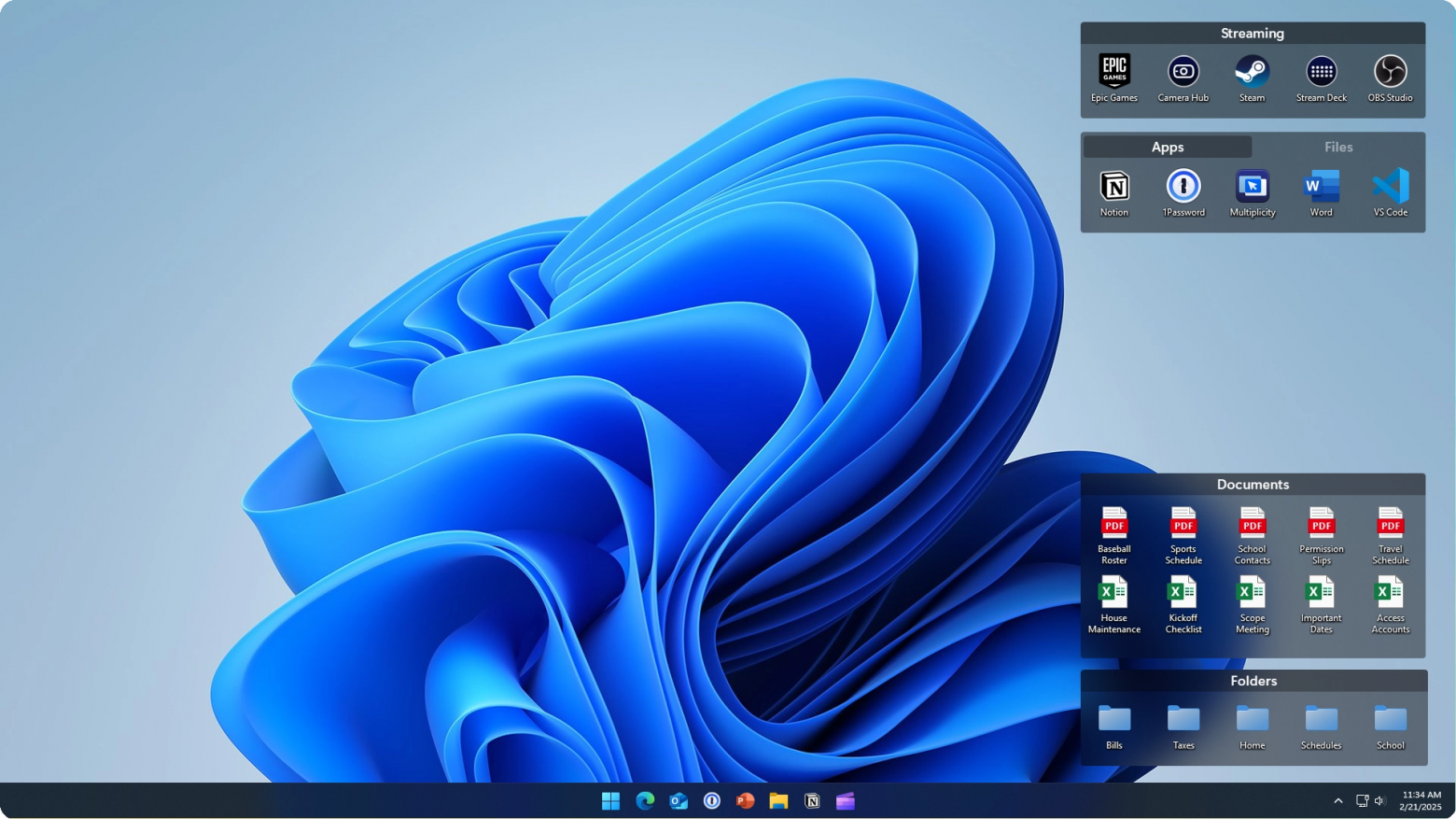 пример кастомизации в Stardock Fences