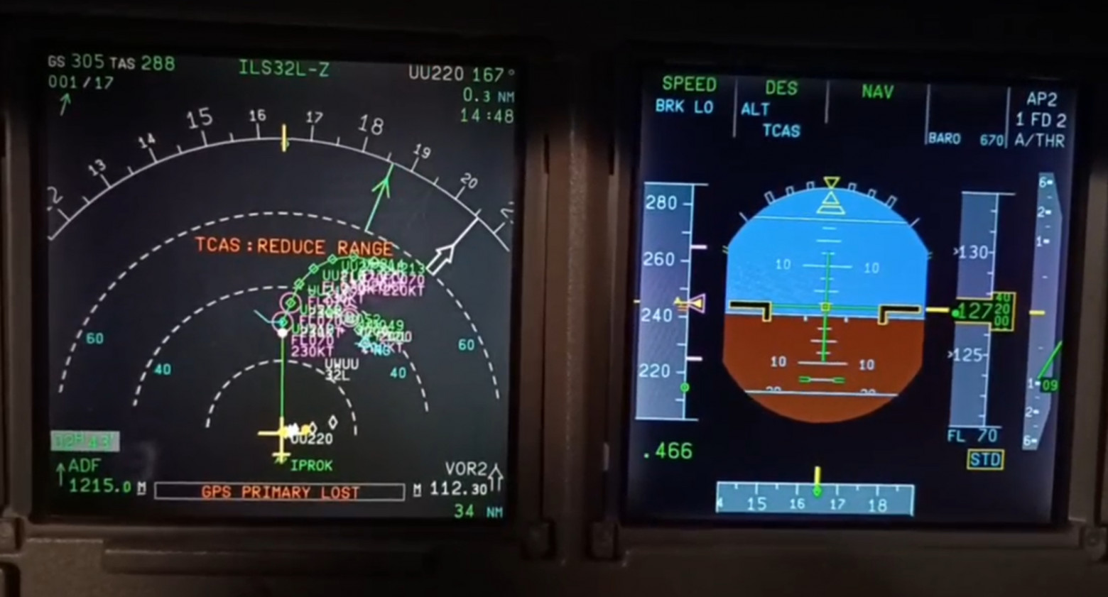 Воздействие РЭБ на TCAS, заход в аэропорту г. Уфа.