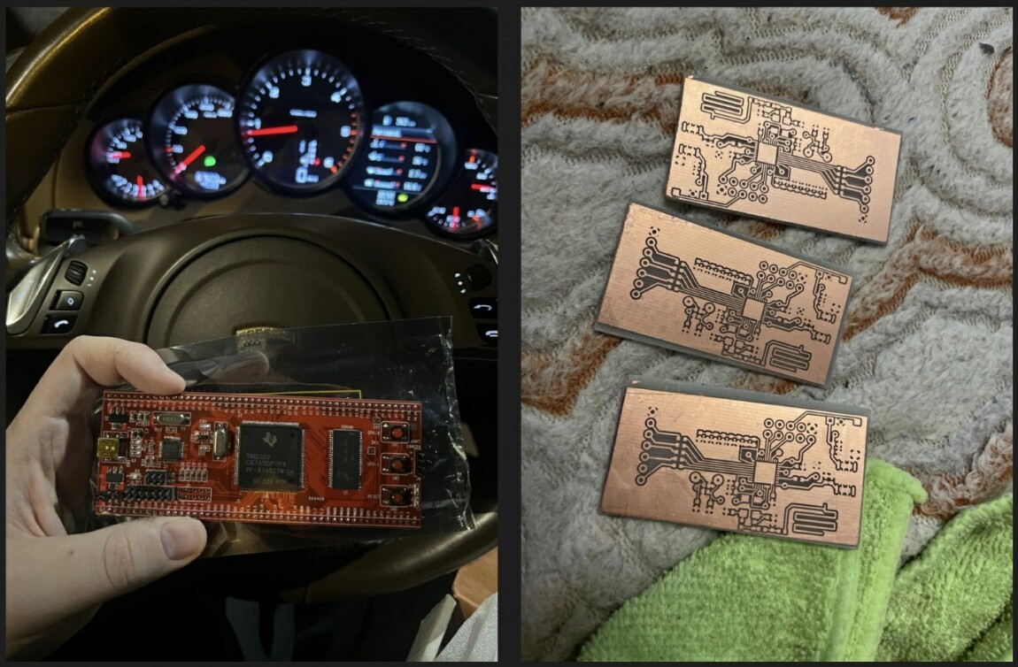 Слева индийская плата с DSP, справа платки для первых прототипов приёмо-передатчиков