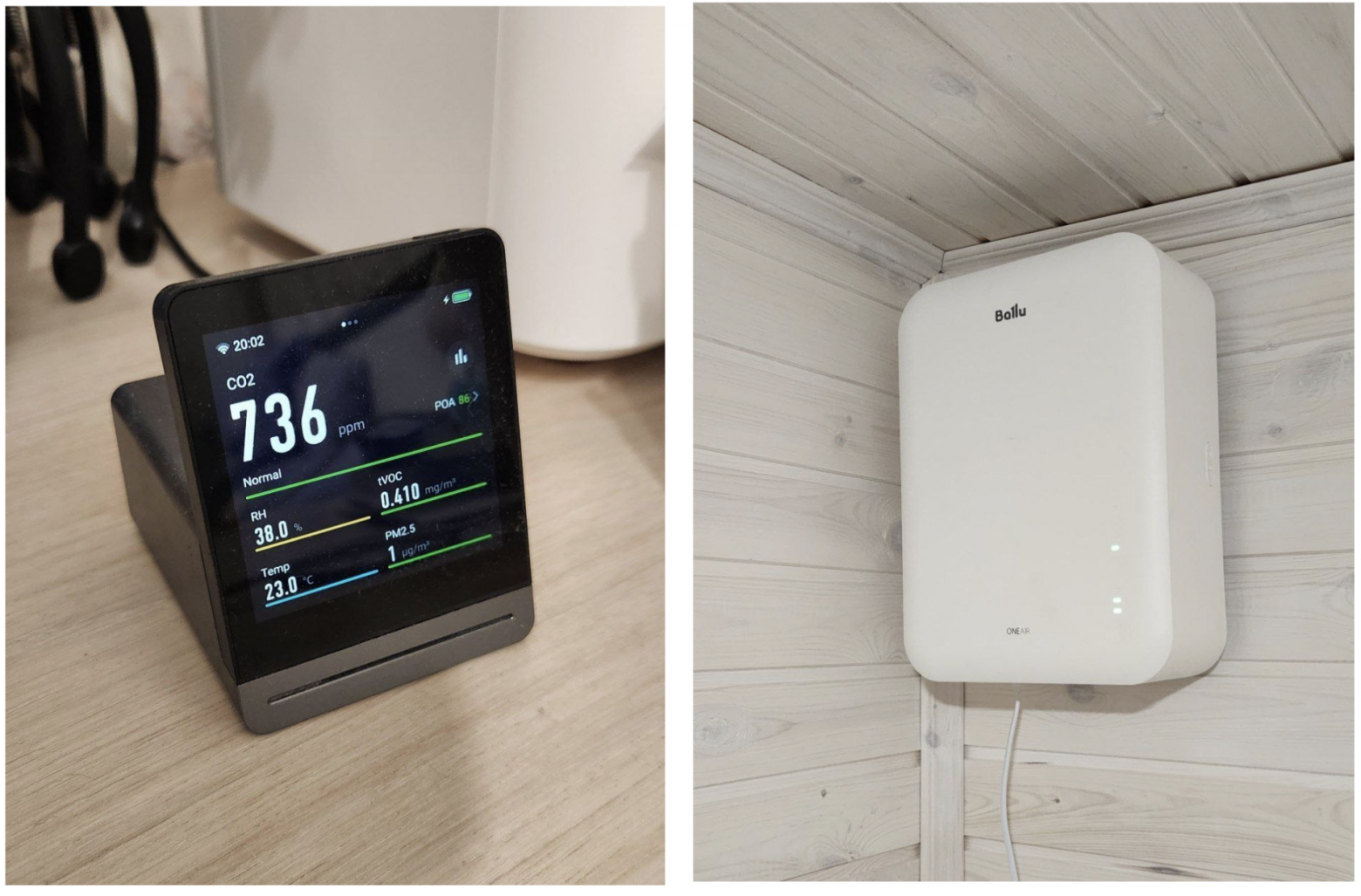 Анализатор воздуха Xiaomi Qingping Air monitor и бризер Ballu ONEAIR ASP-80