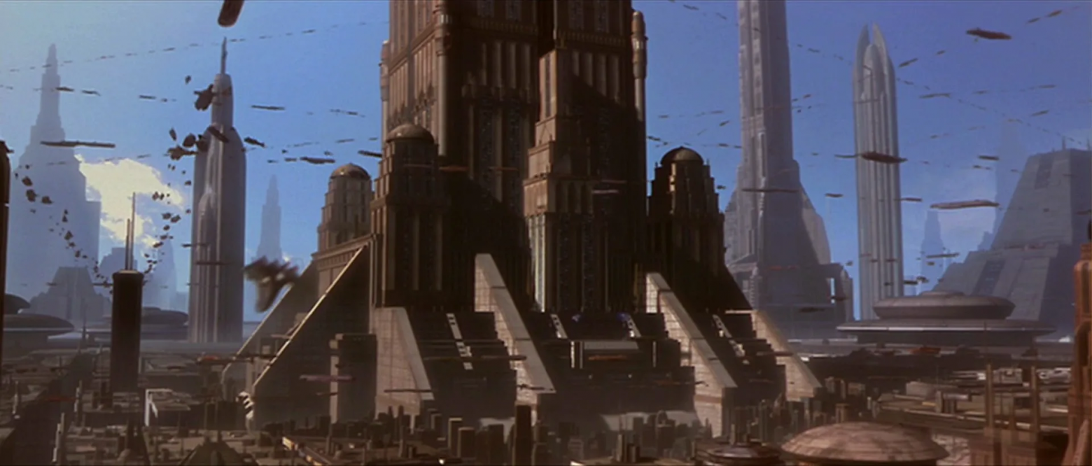 Небо Земли в рассказе описывается примерно таким, как на Корусканте в «Звёздных войнах», полным воздушных кораблей на маршрутах, но внизу не мегагород, а природа, пустоши и руины оставленных людьми наземных городов