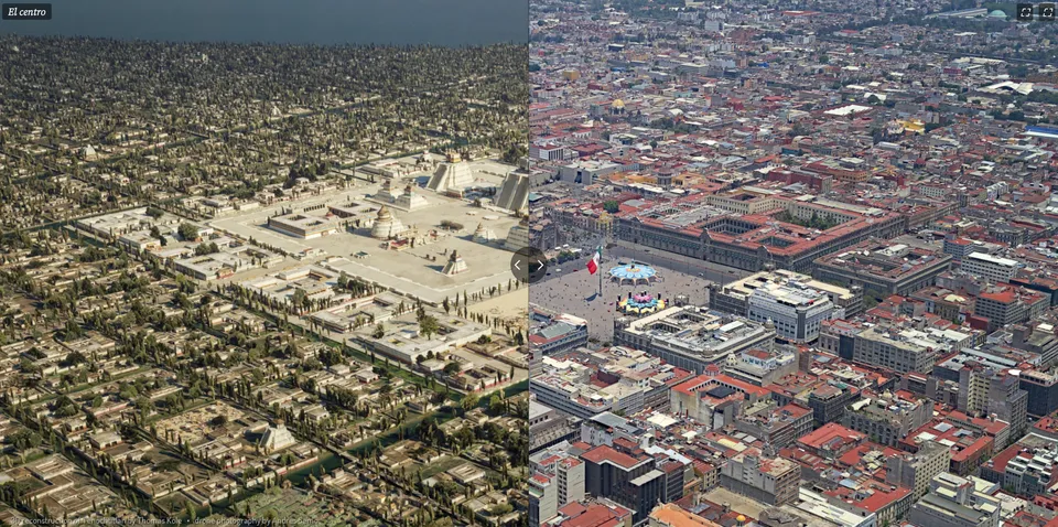 Благодаря фотографиям Мехико с дрона можно сравнить его с Теночтитланом