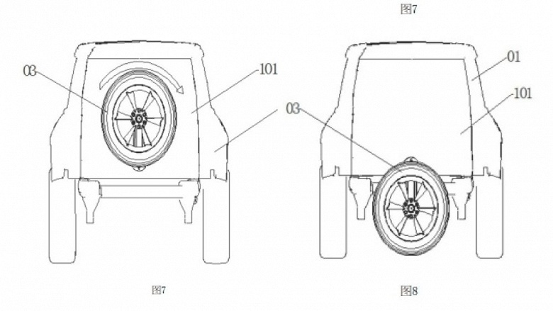 BYD всерьез берется за водоплавающие внедорожники? BYD запатентовала систему, превращающую запасное колесо на двери багажника в гребной винт