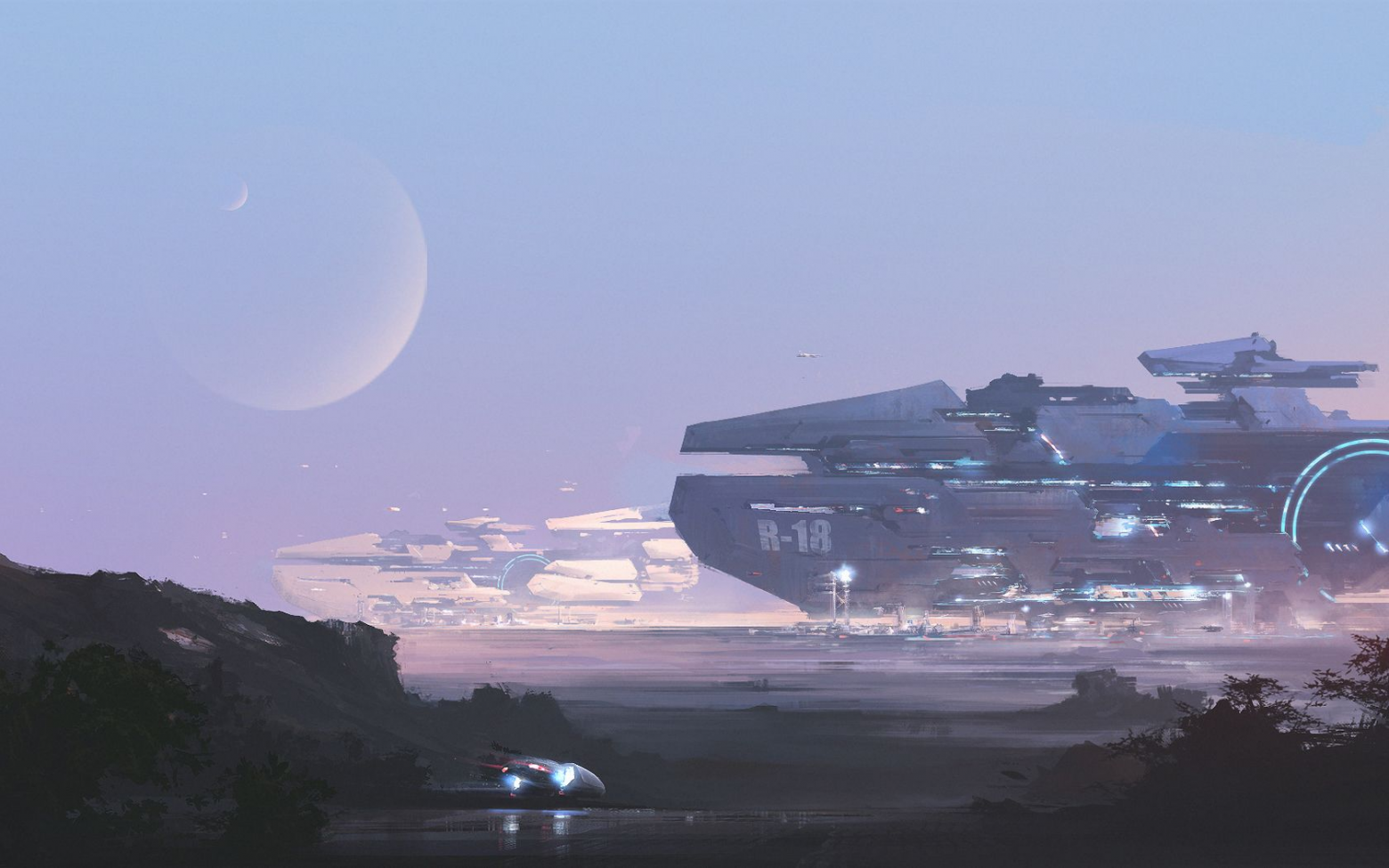 Гуманоиды высаживались на планетах с огромных звёздных кораблей