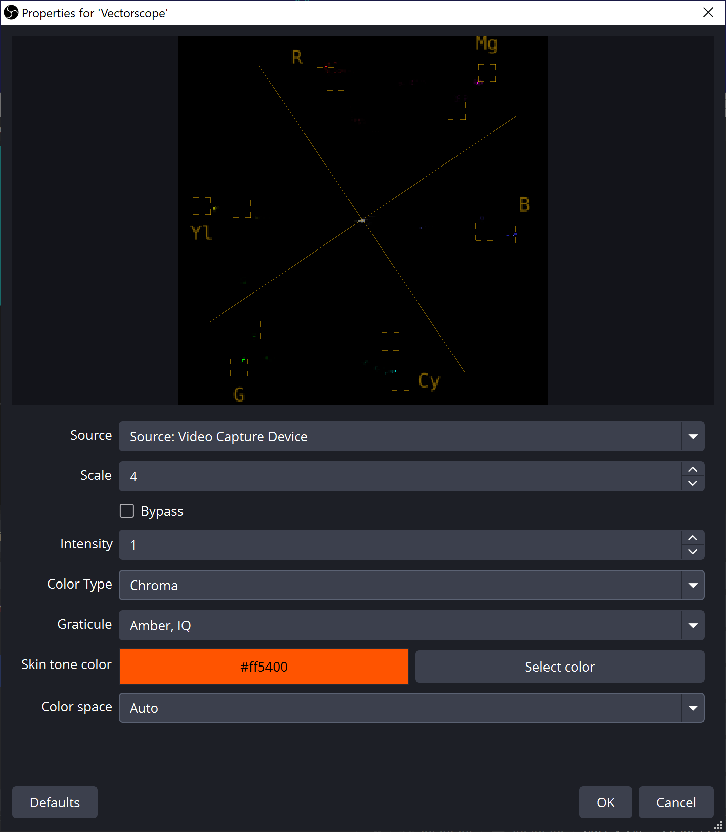 Векторограмма для картинки с карты видеозахвата