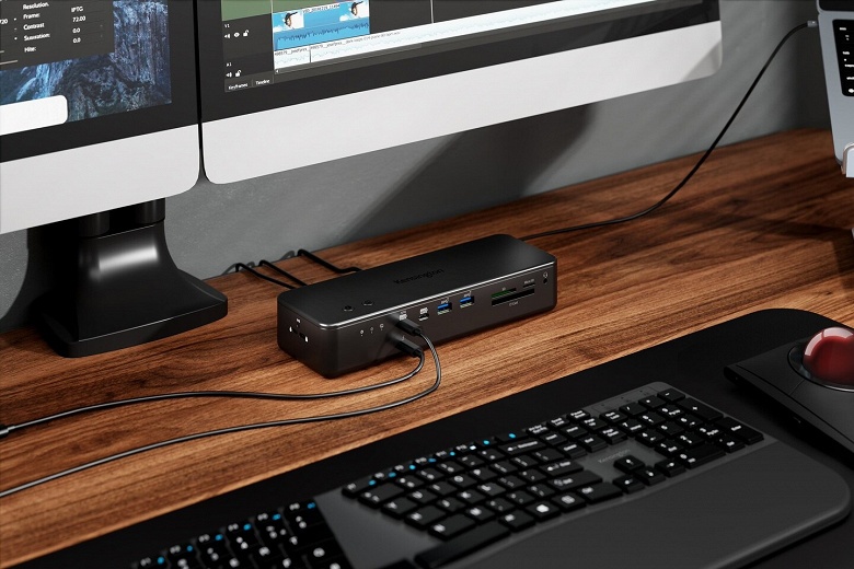 У этой док-станции четыре порта Thunderbolt, слоты для трёх карт памяти и слот для SSD. Представлена Kensington EQ Pro 19-in-1 Thunderbolt 5 - 2 У этой док-станции четыре порта Thunderbolt, слоты для трёх карт памяти и слот для SSD. Представлена Kensington EQ Pro 19-in-1 Thunderbolt 5