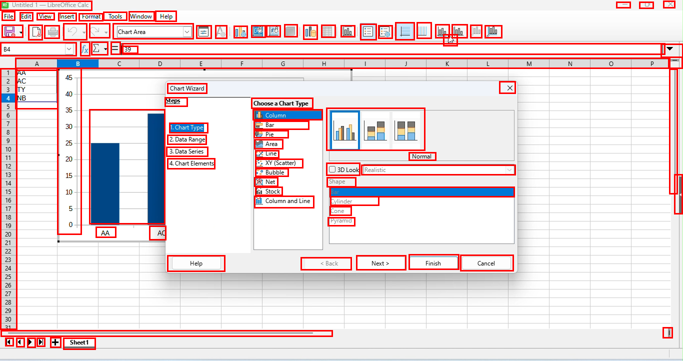 Интерфейс LibreOffice Calc Интерфейс LibreOffice Calc