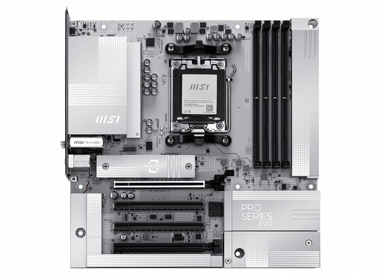 Самая доступная системная плата MSI с разъёмами питания на обратной стороне. Представлена PRO B840M-P EVO WIFI6E PZ