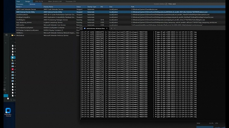 Системы на базе CPU AMD могут записывать на SSD тысячи файлов в системном журнале за секунды просто при движении рабочих окон - 1 Системы на базе CPU AMD могут записывать на SSD тысячи файлов в системном журнале за секунды просто при движении рабочих окон
