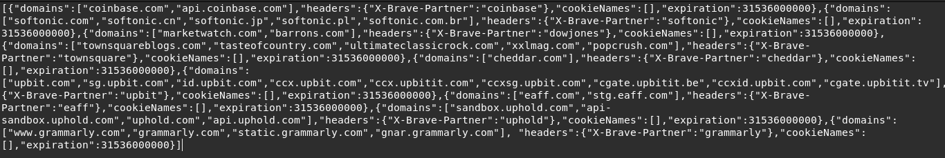 Браузер получает список партнеров через laptop-updates.brave.com
