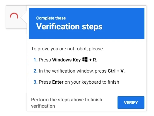 Вариант ClickFix, выдающий себя за проверку CAPTCHA