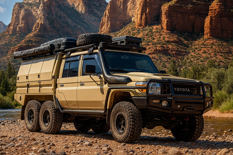 В России продают уникальный шестиколесный вездеход Toyota Land Cruiser 79