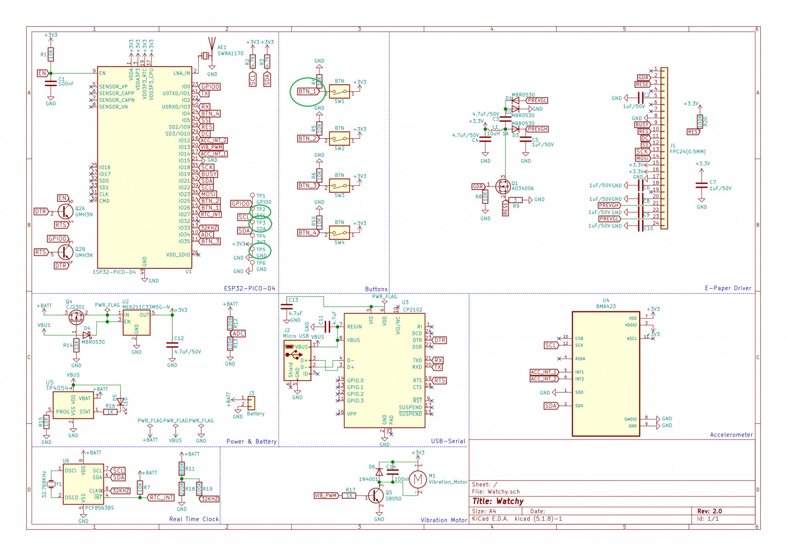 Схема Watchy 2.0
