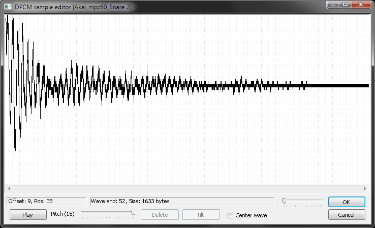 DPCM-сэмпл в редакторе FamiTracker
