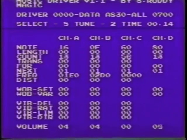 Тестовая сборка музыкального драйвера игры Solstice, кадр из видео про создание