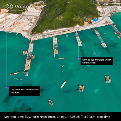 Американская компания Vantor опубликовала снимки китайской военно-морской базы Юйлинь с разрешением 50 см на пиксель - 1 Американская компания Vantor опубликовала снимки военно-морской базы Юйлинь с разрешением 50 см на пиксель