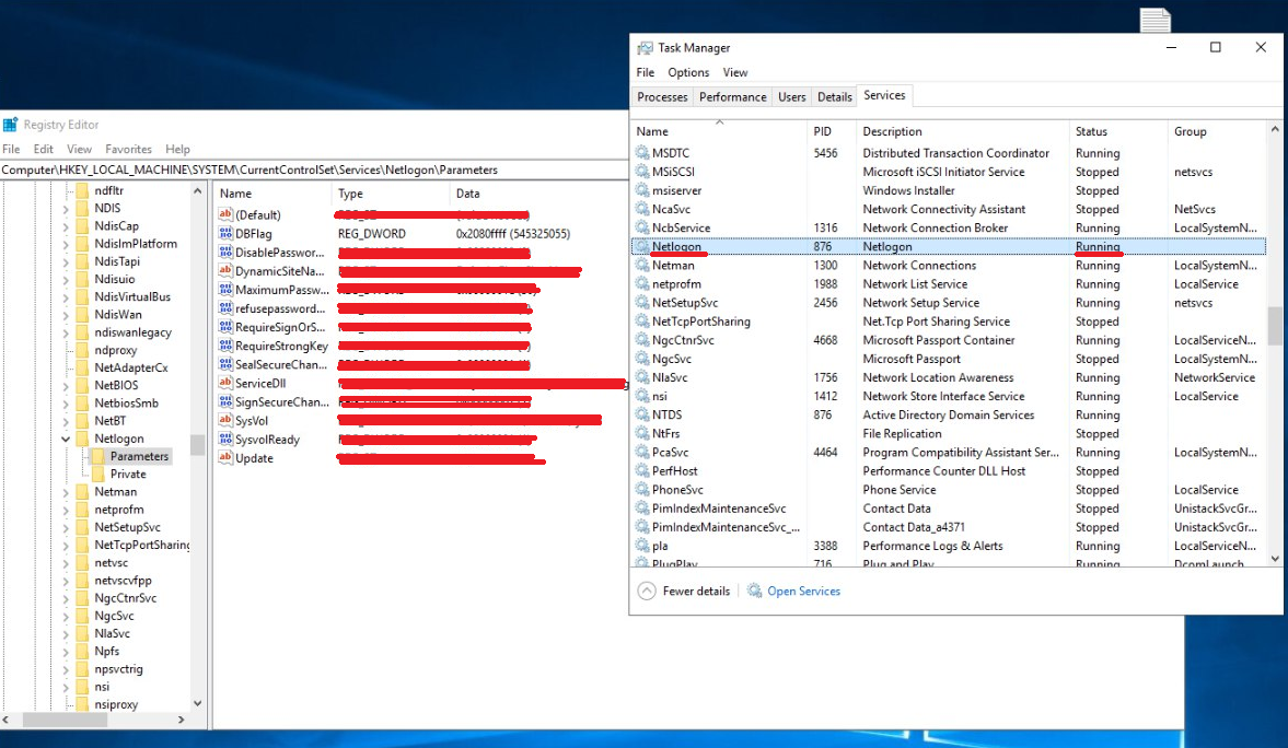 После восстановления ветки реестра