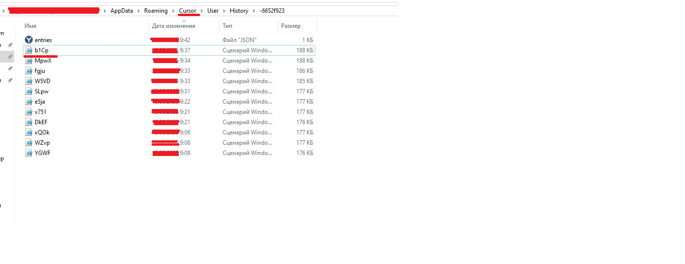 Версии скрипта на компьютере сотрудника Абонента