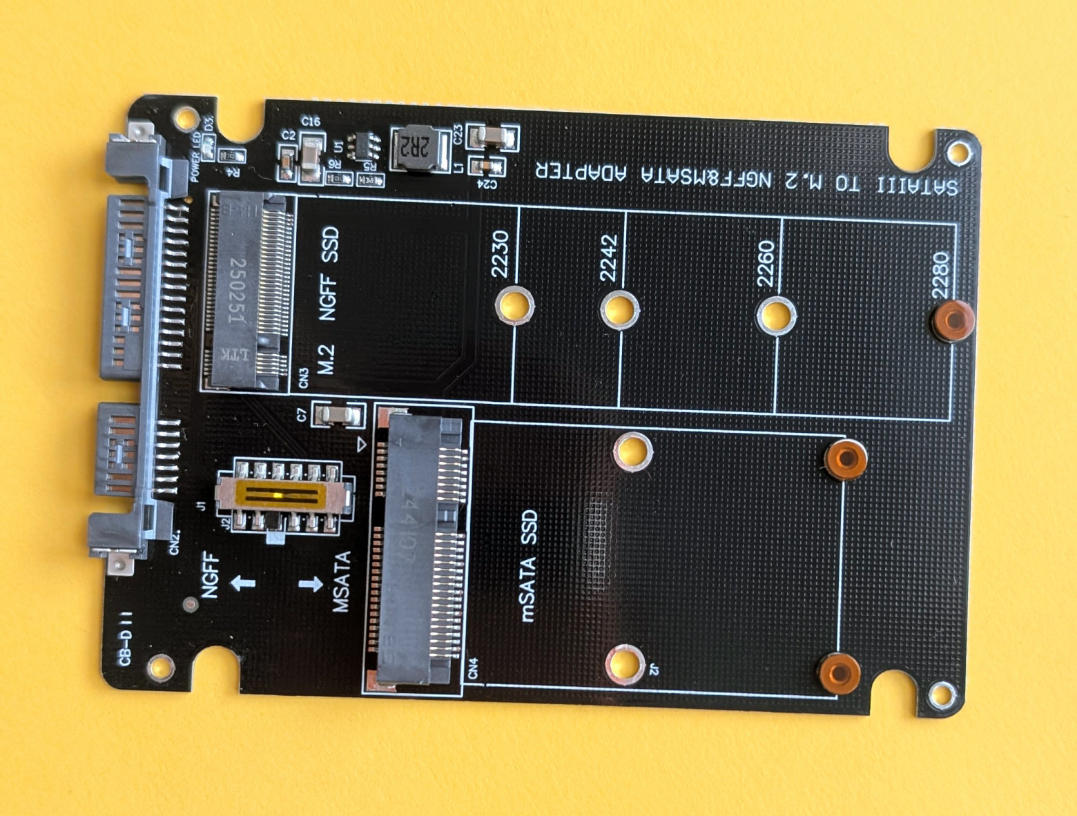 SATA -> M.2 NGFF SSD + mSATA SSD