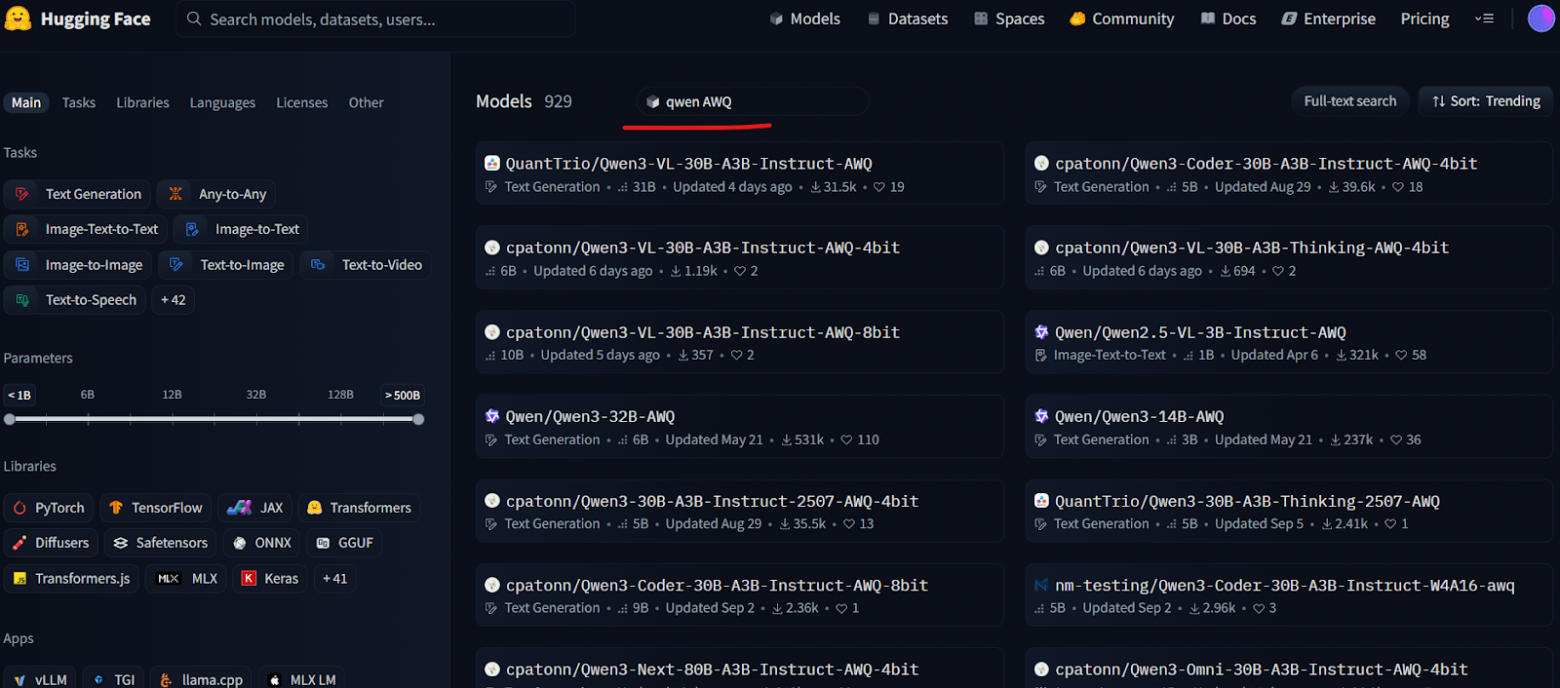 AWQ модели на Hugging Face