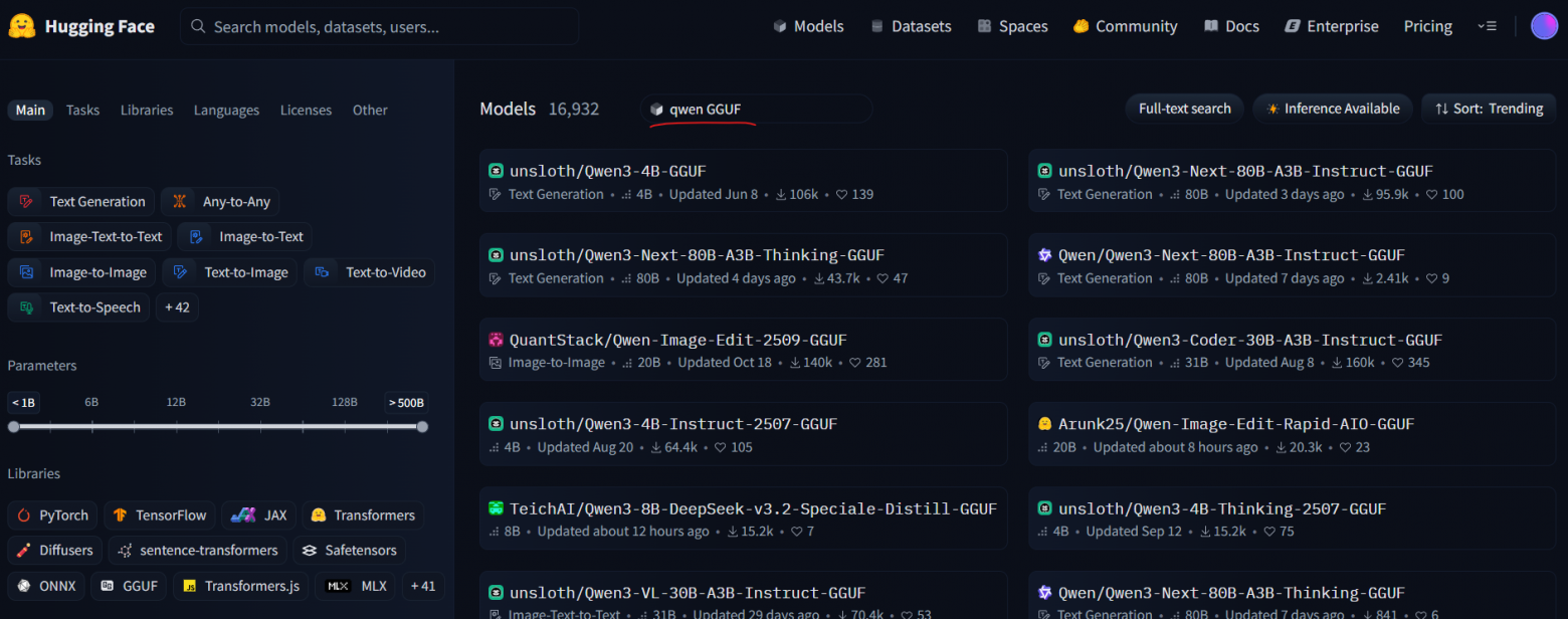 GGUF модели на Hugging Face