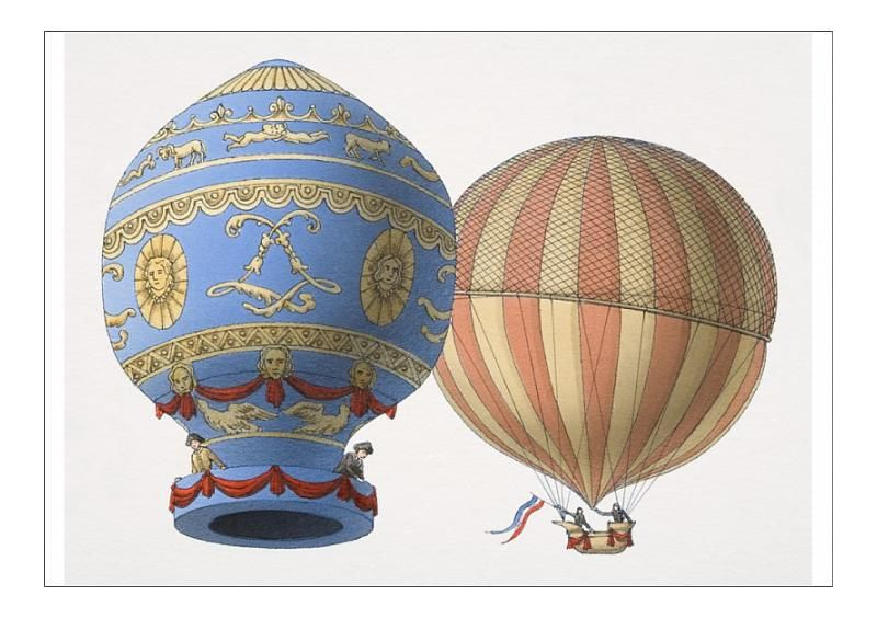Первые воздушные шары на горячем воздухе и на водороде, сравнение