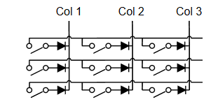 Матрица из кнопок с диодами. Взято отсюда  