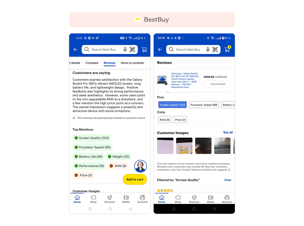 BestBuy: AI-резюме отзывов