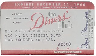 Рисунок 4. Карта Diners Club с номером "счета" #2000 на имя Альфреда Блумингдейла
