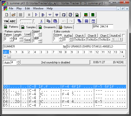 Vortex Tracker II версии 1.2
