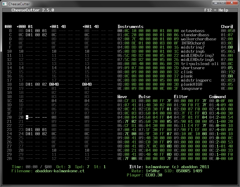 Интерфейс CheeseCutter
