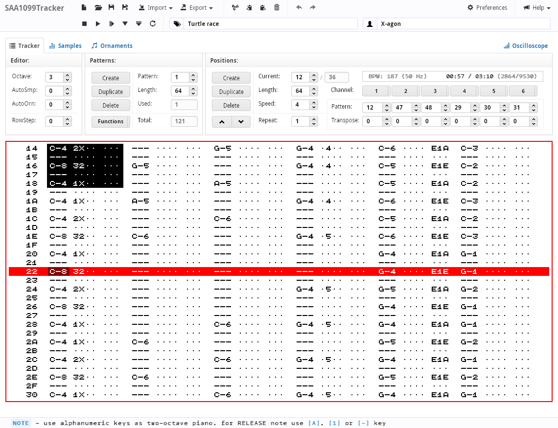 Интерфейс SAA1099Tracker