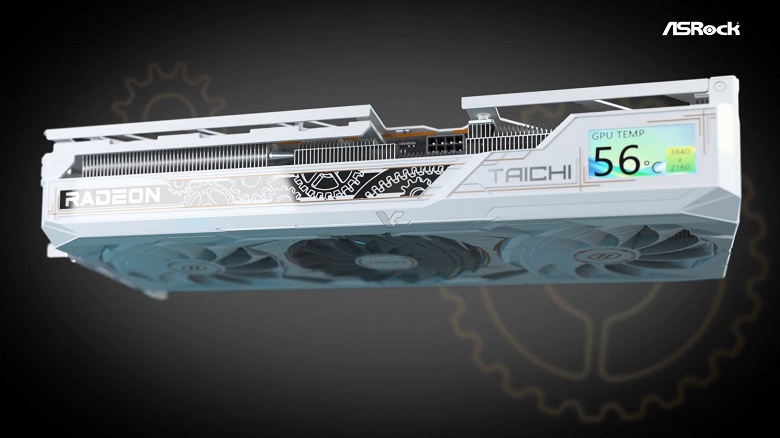 Взглянул на видеокарту &mdash; узнал погоду на улице. У ASRock Radeon RX 9070 XT Taichi White имеется собственный экран на корпусе