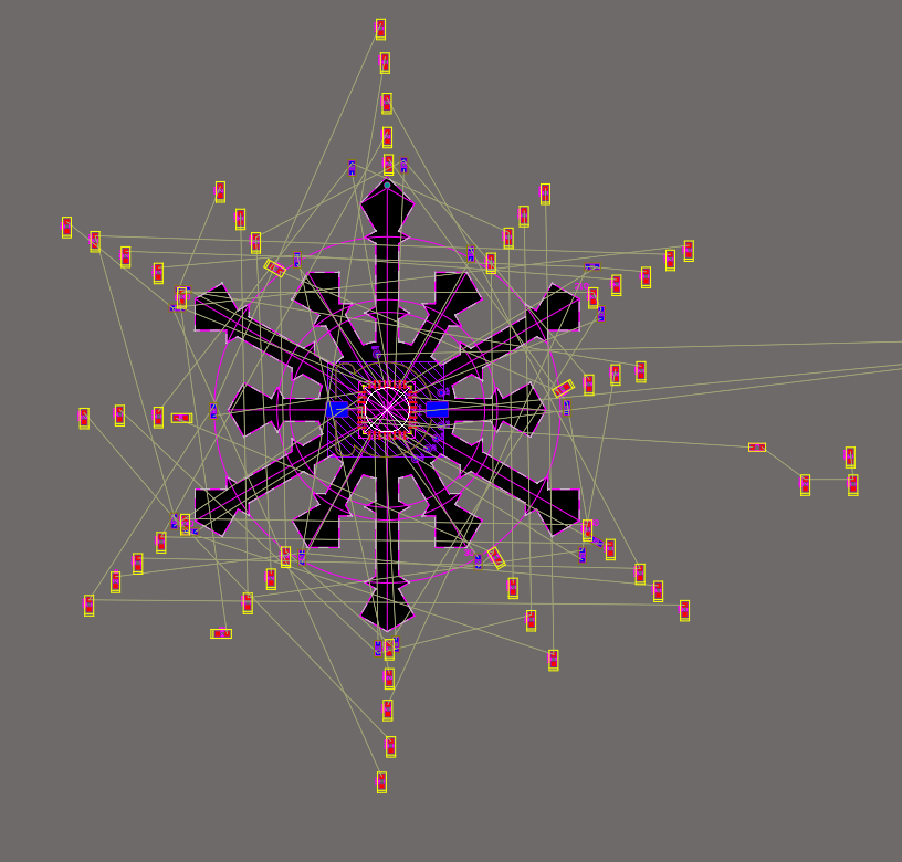 Рис.3. Распределение светодиодов по лучам.    