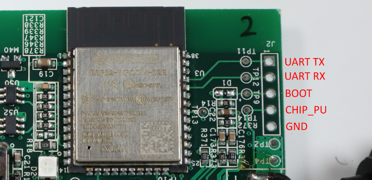 Рисунок 3. Назначение отладочных выводов платы управления Twinkly