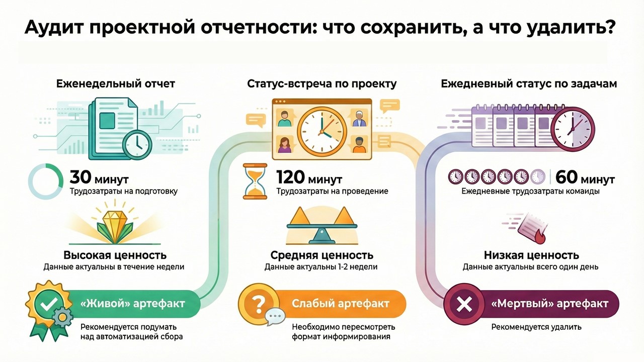 Если у документа нет Потребителя (или он только «принимает к сведению»), или если срок жизни документа меньше, чем период его актуализации — такой артефакт можно сразу помечать на удаление