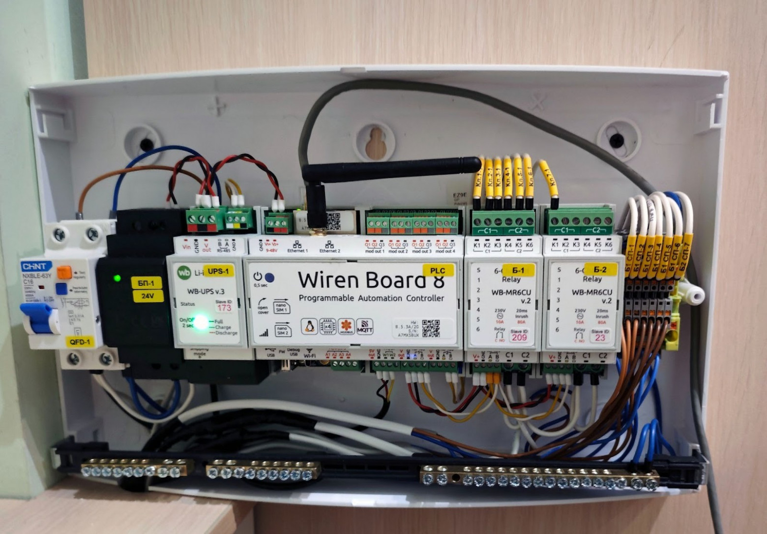 Контроллер Wiren Board и модули управления в щите