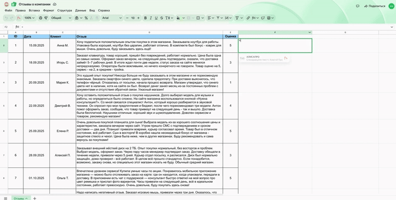 Онлайн-таблицы: как ИИ делает аналитику доступной каждому - 8 Онлайн-таблицы: как ИИ делает аналитику доступной каждому - 8